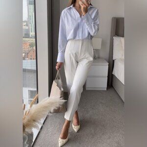 ZARA WHITE HIGH-WAISTED PANTS
